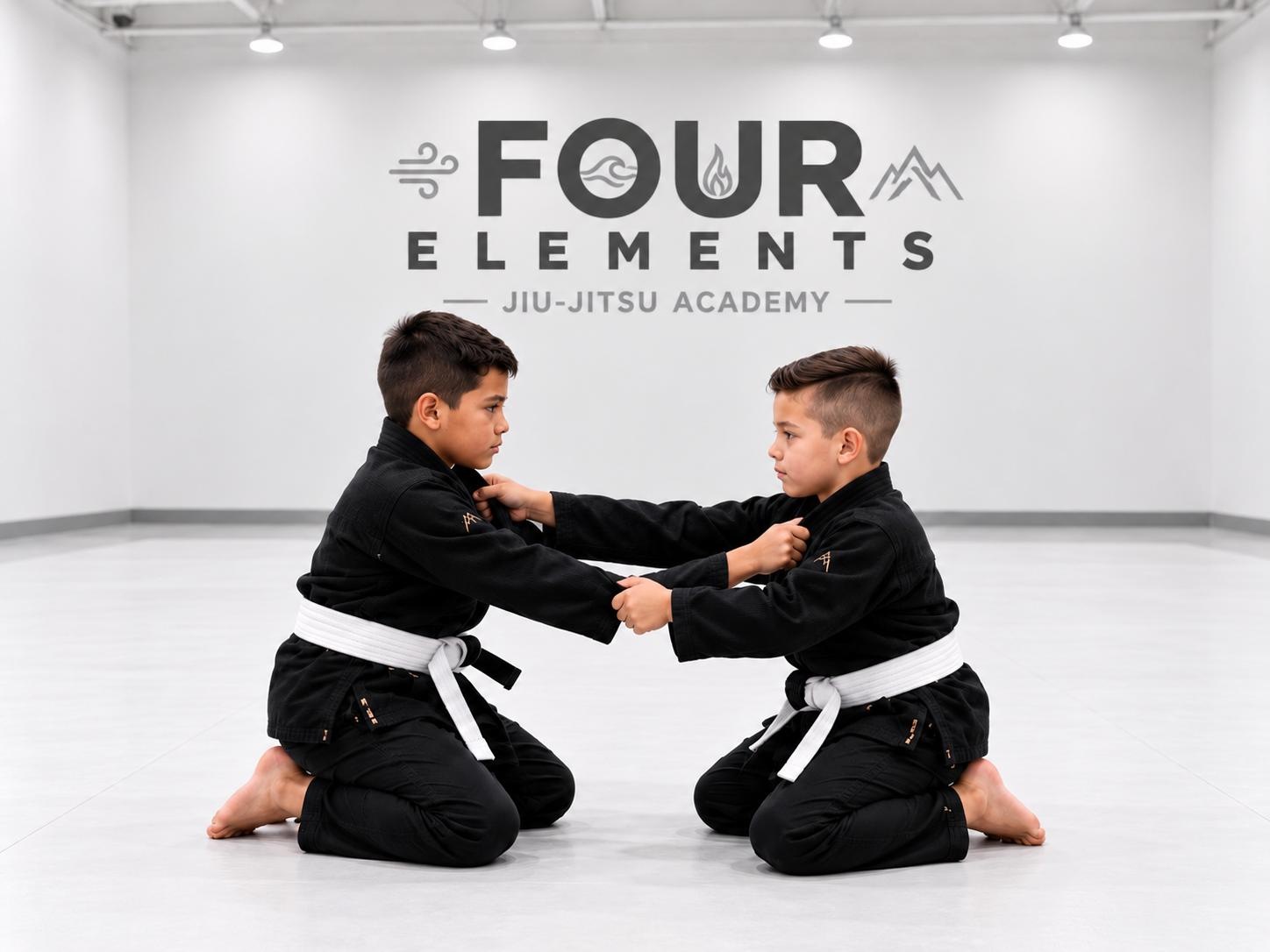 Kids training in black gis.